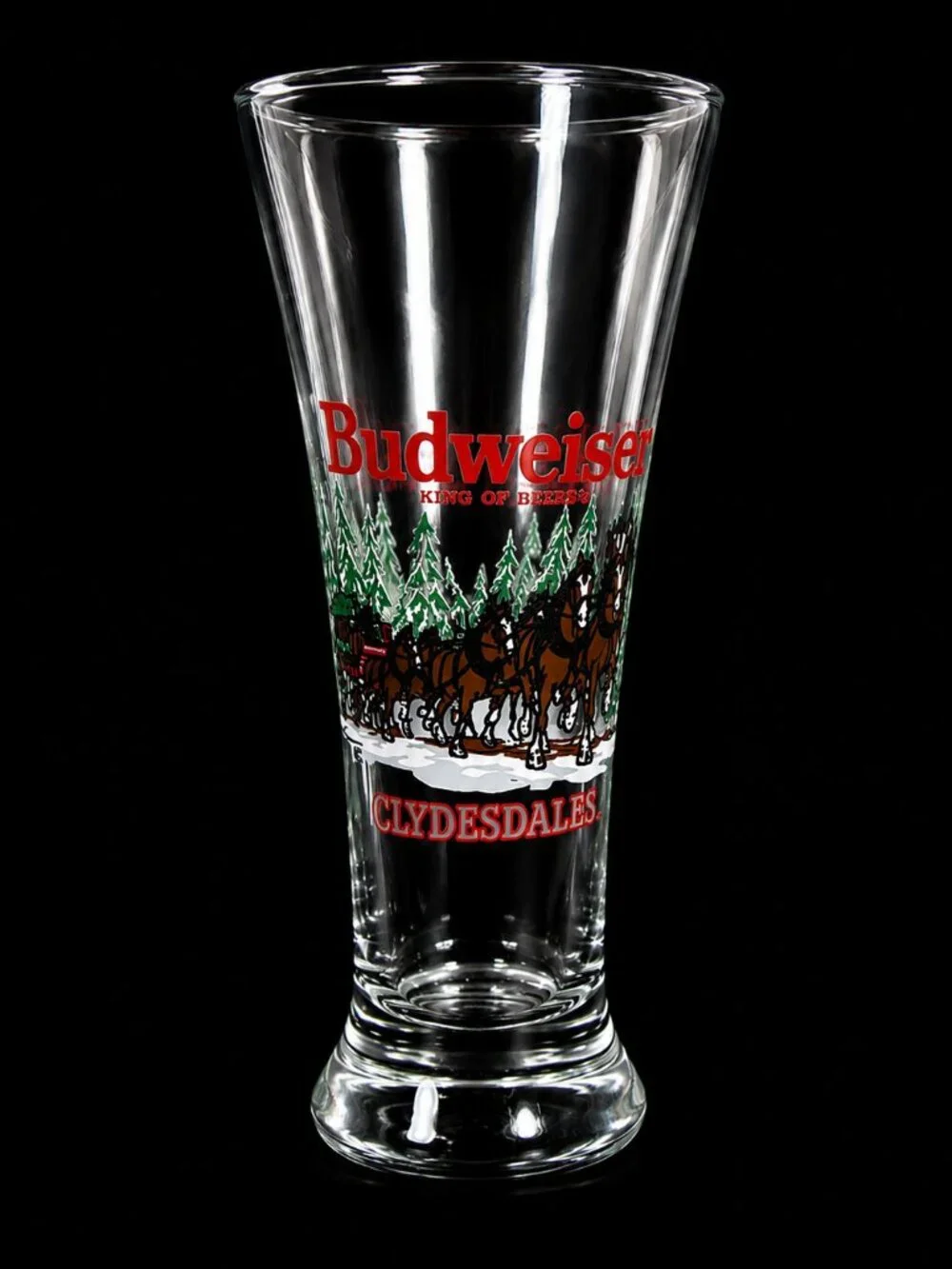 1988 Budweiser Clydesdales Beer Glasses Set of 5 Vintage Barware
